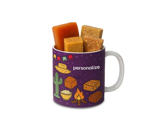 Kit de Caneca Personalizada com Doces temáticos