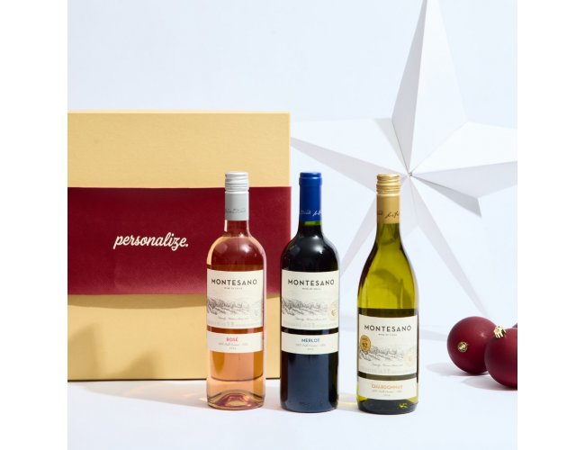 Kit Confraternizao Trio de Vinho em Caixa Personalizada